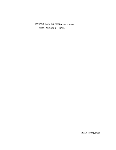 Metex M 3650 D schematics